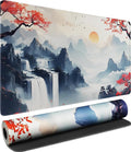 Large Gaming Mousepad, Waterproof Extra Large Mouse Pad with Stitched Edges, 31.5" x 15.7" Non-Slip Rubber Base Office Big Long Keyboard Pad for Office Gamer Home XXL, (Mountains Waters) by AREYLO
