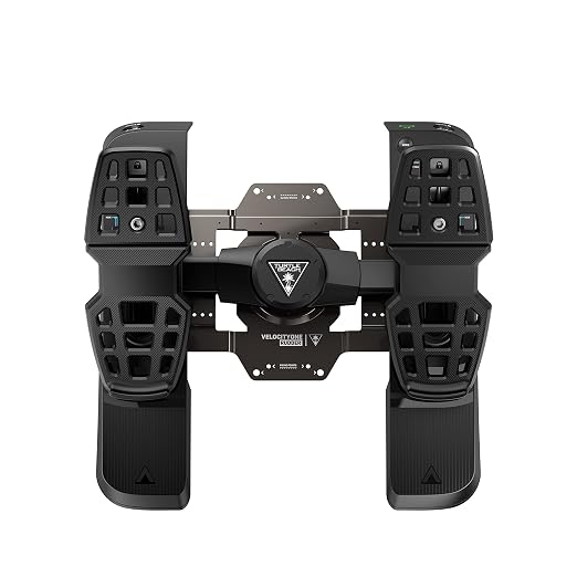 Turtle Beach VelocityOne Universal Rudder Pedals for Windows 10 & 11 PCs, Xbox Series X, Xbox Series S, and Xbox One Featuring Smooth Rudder Axis, Adjustable Brakes and Pedal Width – Black - Image 2