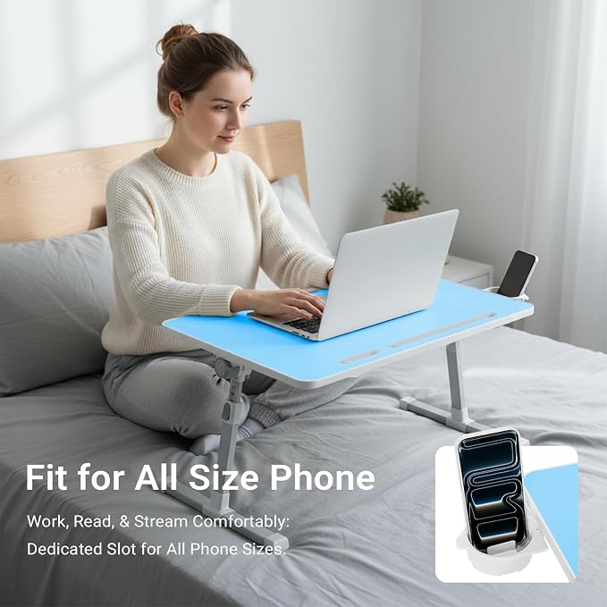 iXTRA Adjustable Laptop Lap Desk with Cooling Fan USB Light for Adults - Image 7