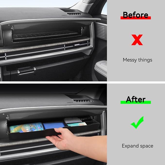 LUCKEASY Co-pilot Drawer Box Storage Box for Hyundai Santa Fe 2024-2026 - Image 4