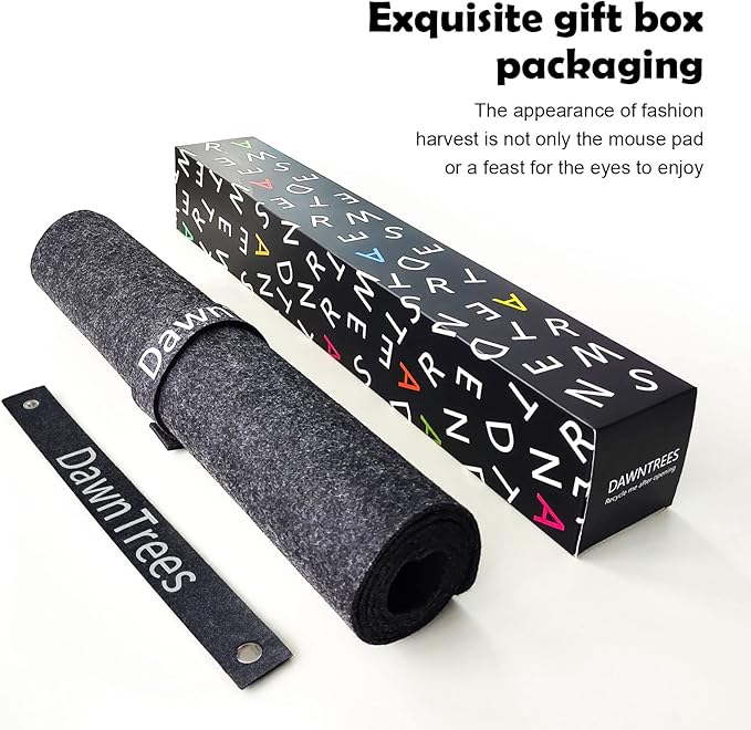DAWNTREES Extra Large Felt Desk Mat,55''x23.6'' Non-Slip Desktop Protector | Full Desk Mouse pad, Computer Desk Mat for Keyboard and Mouse Pad,Desk Accessories for Home and Office (Dark Gray) - Image 6