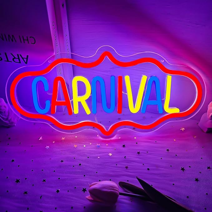 Carnival Neon Sign Carnival Signs Dimmable Carnival Party Neon Light Sign Circus Carnival Theme Party Decorations Led Wall Decor for Birthday by Vveikea