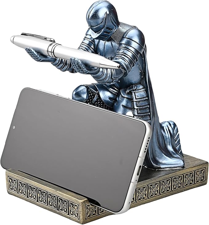 Windbreaker Soldier Knight Pen Holder Personalized Desk Accessory Blue - Image 2