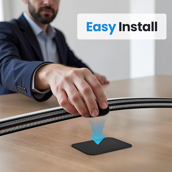 Under Desk Cable Management, 【Holds 15 Cables】【Ultra Adhesion】 Hook and Loop Cable Strap, Adjustable Long Cable Tie, Reusable Cable Clip Hiding, 20 Pairs - Image 6