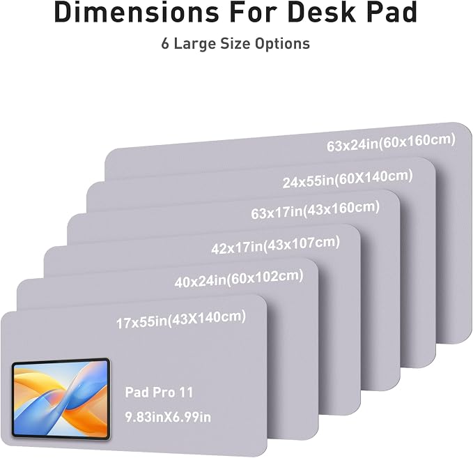 Aothia Faux Leather Desk Mat - Large Mouse Pad, Non-Slip PU Leather Blotter, Waterproof Writing Surface for Office and Home (Smoky Lavender, 40" x 24") - Image 5