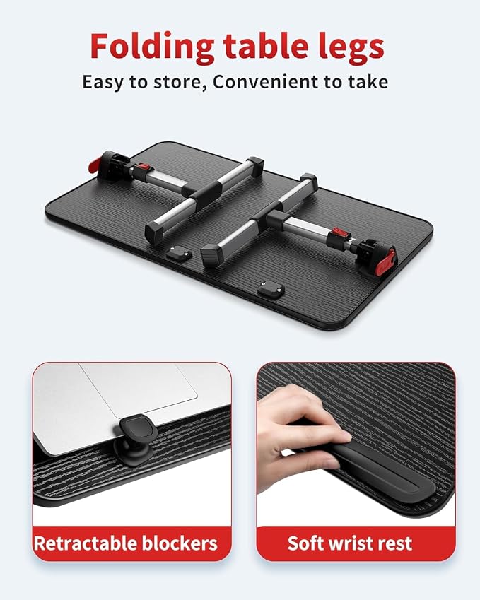 Laptop Desk Table, SAIJI Adjustable Laptop Stand, Portable Lap Desks - Image 8