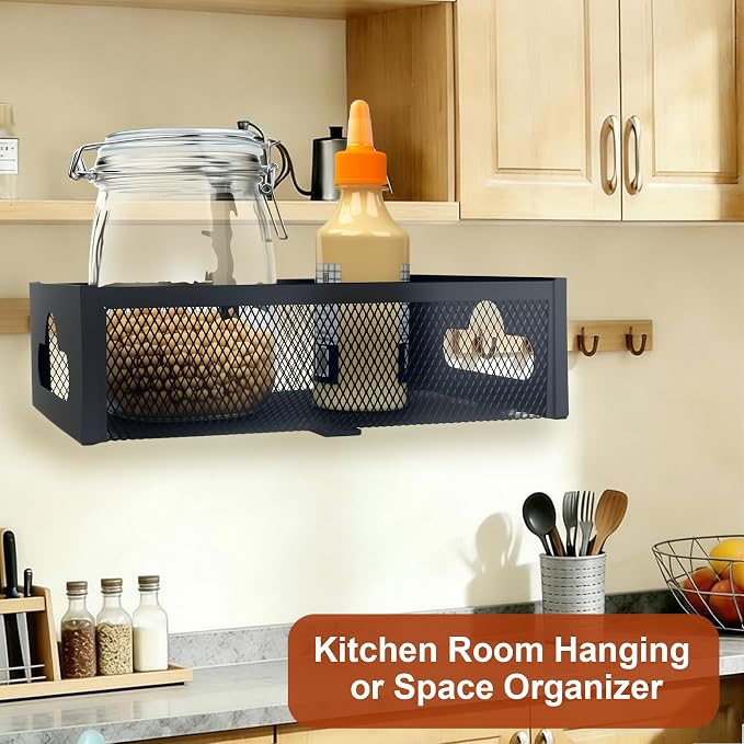 Under Desk Organizer 360° Swivel with Cup Holder,Holds Up to 7lbs - Image 6