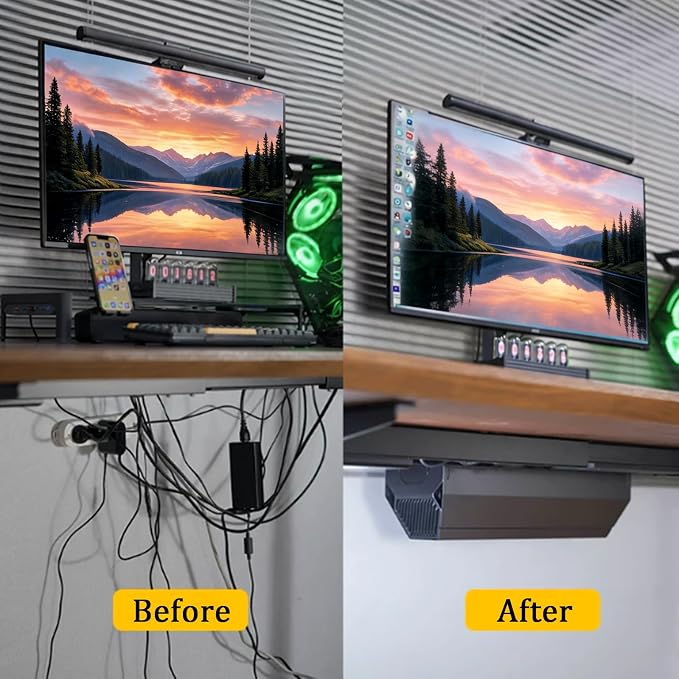 No Drill Under Desk Cable Management Tray,Hide Cords Desk - Image 2