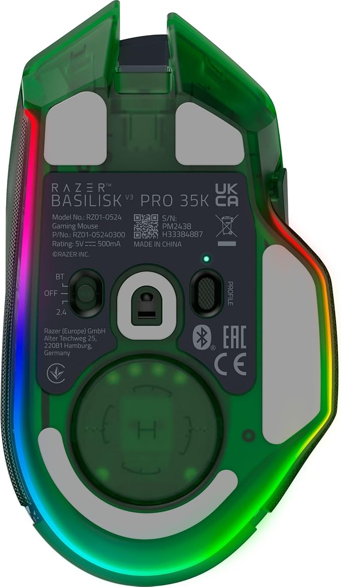 Razer Basilisk V3 Pro 35K Wireless Gaming Mouse, Phantom Green | HyperScroll Tilt Wheel, 35K DPI Optical Sensor Gen 2, 13 Customizable Controls, RGB, Optical Switches Gen 3, 140 Hr Battery - Image 11