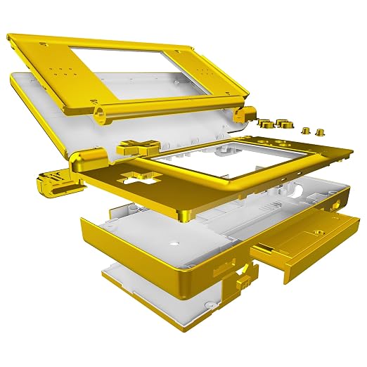 eXtremeRate Chrome Gold Replacement Full Housing Shell for Nintendo DS Lite, Custom Handheld Console Case Cover with Buttons, Screen Lens for Nintendo DS Lite NDSL - Console NOT Included - Image 3