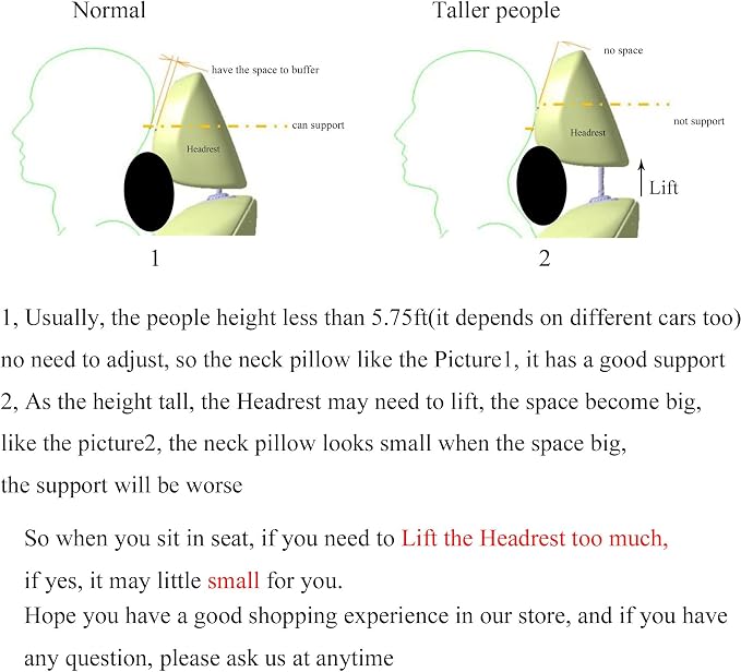 Car Neck Pillows Both Side Pu Leather 2pieces Pack Headrest Fit for Most Cars Filled Fiber Universal Car Pillow (Beige) - Image 4