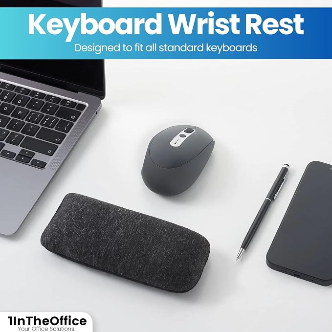 1InTheOffice Mouse Wrist Rest, Beaded Wrist Support Pad Ergobeads, Black - Image 5