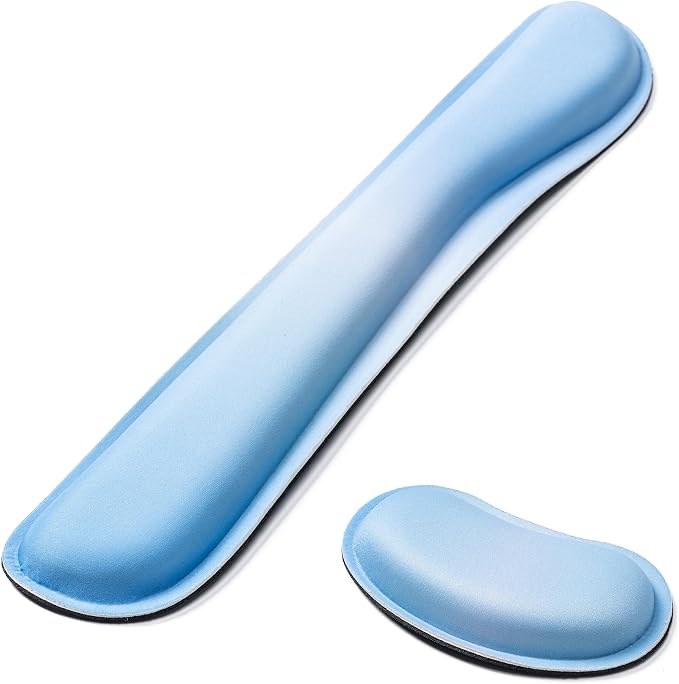 Keyboard Wrist Rest,Ergonomic Wrist Support for Keyboard,Gradient Blue | Computer Wrist Rest,Superfine Fabric and Gel Memory Foam Wrist Pad,Easy Typing&Pain Relief,Suitable for Office,Family by Hoewina