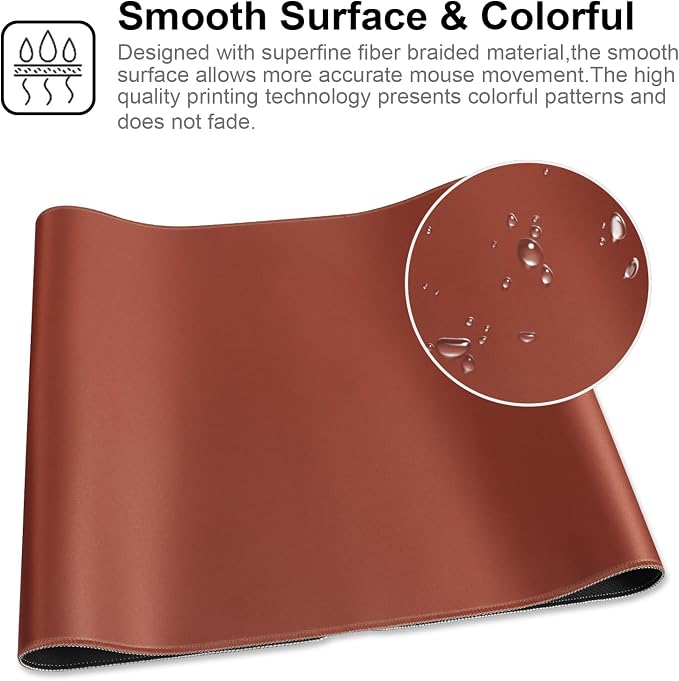 XXL Gaming Mouse Pad 35.4x15.7 Professional Large Mouse Pad & Computer Game Mouse Mat-90x40 Brown - Image 4