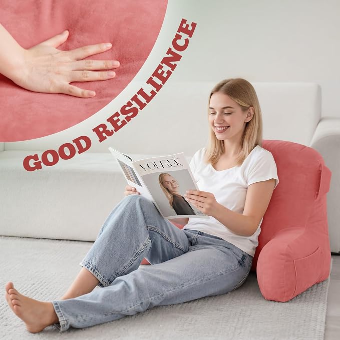 Reading Pillow for Bed,Back Pillow for Bed Sitting Up,Lumbar Support Pillow - Image 4