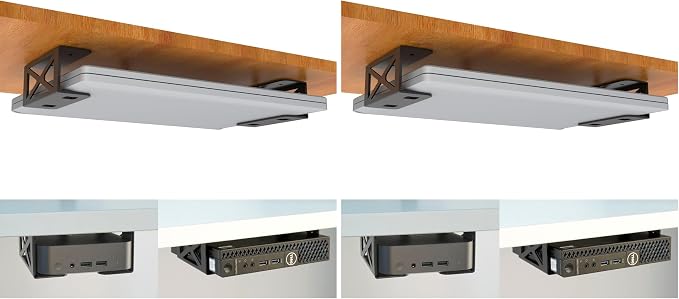 Under Desk Laptop/Mini PC Storage Mount,CPU Holder,Compatible with Dell OptiPlex,Mac Book,Mac mini and More. (Pack of 2) by Bylitco