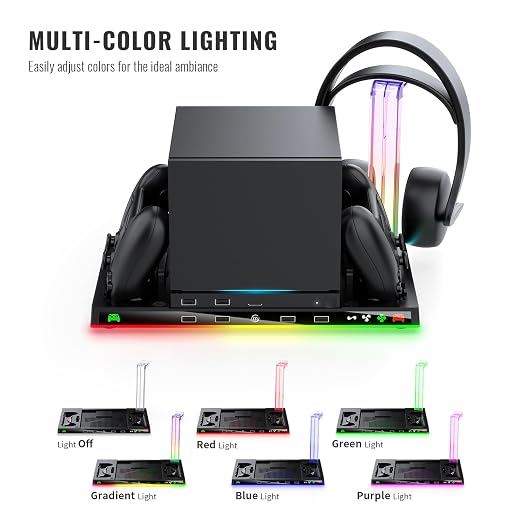 JDDWIN Charging Dock Stand with Cooling Fan for Steam Machine/Steam Controller 2026 Storage Stand for Steam Controllers Puck & Headset with RGB Light - Image 6