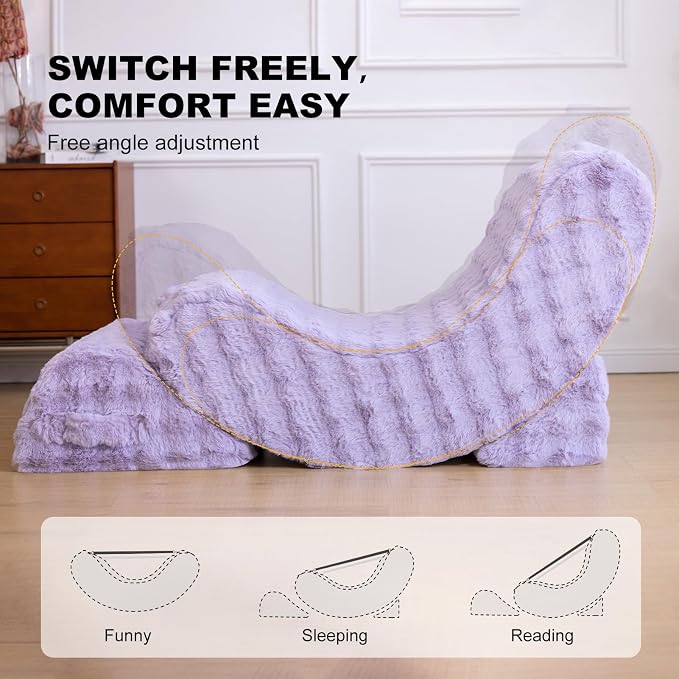 Quiet Rocking Chair, 3-in-1 Adjustable Boneless Floor Recliner for Adults | Zero Gravity Comfort as a Rocker, Chaise Lounger or Floor Seat, with Faux Fur Washable Cover for Reading, Nursing or Gaming - Image 3