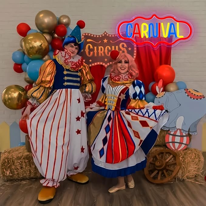 Carnival Neon Sign Carnival Signs Dimmable Carnival Party Neon Light Sign Circus Carnival Theme Party Decorations Led Wall Decor for Birthday - Image 6