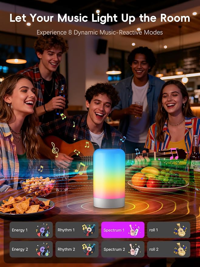 OIYN RGBICWW Smart Table Lamp, Touch Bedside Lamp with App Control - Image 3