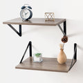 Axeman Deep Floating Shelves for Wall, 12 Inch Deep Floating Shelves Set of 2, 16W x 12D Rustic Grey Wood Large Wall Mounted Shelves for Living Room Kitchen Bathroom Bedroom - Grey by Axeman