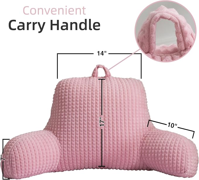 A Nice Night Pink 17" Bed Wedge Pillows with Arms for Sitting - Image 2