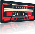 Retro Cassette Tape Design Mouse Pad, 35.4 x 15.7 Inches Gaming Desk Mat with Non-Slip Base for Home Office School Business by YUANSM