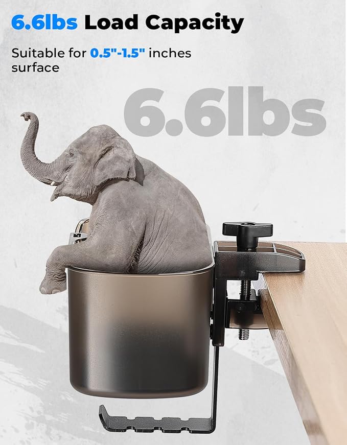 KEMIMOTO 3-in-1 Desk Cup Holder and Headphone Hanger, Fits 18-32 oz Cups - Image 7