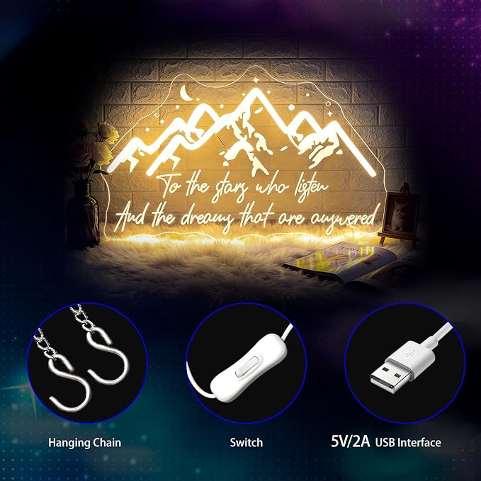 Neon Sign, Mountain Neon Signs for Wall Decor LED Signs Neon Light - Image 5