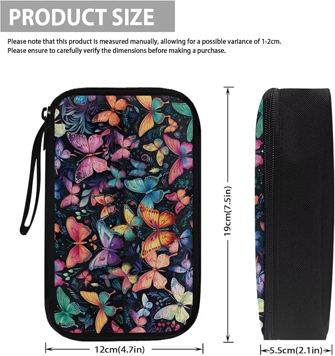 Colorful Butterfly Print Electronic Organizer Pouch Bag, Travel Cable Organizer Bag Multifunctional Case for Cable, Cord, Charger, Hard Drive, Earphone - Image 5