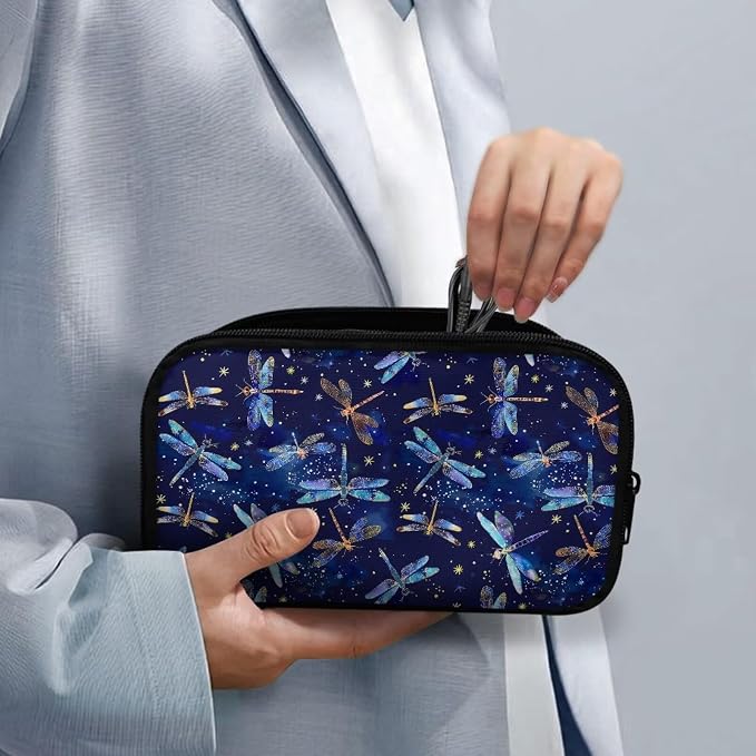 Galaxy Dragonfly Print Cable Organiser Bag, Electronic Accessories Bag for Travel, Waterproof Cord Storage Organizer for Hard Drives, Cables, Chargers, Power Bank - Image 4