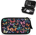 Colorful Butterfly Print Electronic Organizer Pouch Bag, Travel Cable Organizer Bag Multifunctional Case for Cable, Cord, Charger, Hard Drive, Earphone by Unknown
