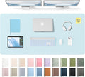 YSAGi Leather Desk Pad Protector, Office Desk Mat, Large Mouse Pad, Non-Slip PU Leather Desk Blotter, Laptop Desk Pad, Waterproof Desk Writing Pad for Office and Home (Baby Blue,55" x 24") by YSAGi