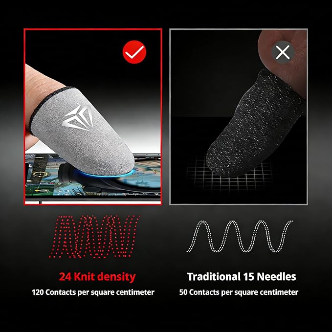ltra-Thin Silver Fiber Gaming Sleeves - Enhanced Sensitivity & Sweatproof, Anti-Slip for All-Season Use ，Dedales Gamer, Dedales Gamer Profesionales, Finger Sleeves for Gaming，6 Pack - Image 5