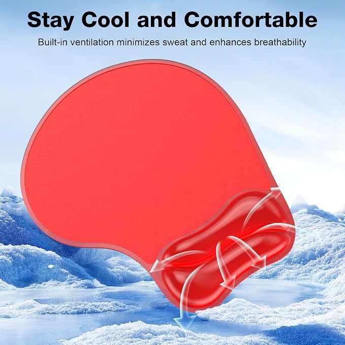 Gel Mouse Pad with Wrist Rest, Ergonomic for Laptop, Non-Slip Base - Image 4