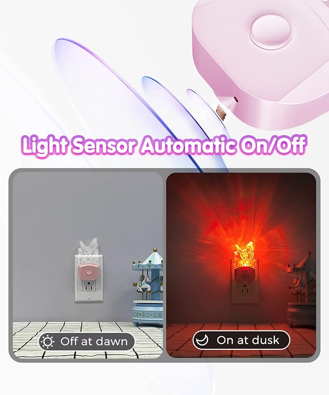 L LOHAS LED Kids Night Light, Butterfly Night Light for Kids, Colored Mode - Image 3
