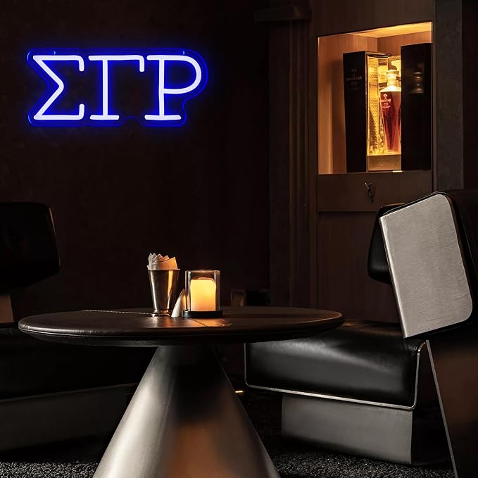 Sigma Gamma Rho Neon Light Sign, Dimmable LED Sorority Greek Lettering 11.8 x 5.1 in, Elegant Sorority Neon Signs Wall Decor for Girls Kids Room Bedroom Bar Birthday Gifts (Blue) - Image 7
