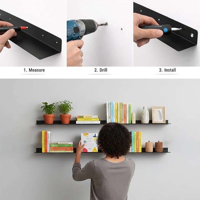 SIMOND STORE Floating Shelf for Under TV, 48" X 8" X 2.5" Floating TV Stand - Image 8