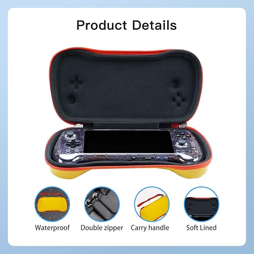 YAJOJO Carrying Case for ANBERNIC RG557 Handheld Game Console, Cover with Lanyard for ANBERNIC RG557 Shockproof,Water Resistant (Yellow) - Image 6