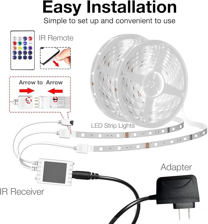 DAYBETTER 100 ft Smart WiFi Led Lights, Led Strip Lights Compatible with Alexa and Google Assistant, App Remote Control RGB Strip Lighting for Bedroom Room Decor, 50 ft *2 - Image 7