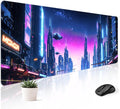Cute Desk Mat for Keyboard Desktop Extra Large Mouse Pad, City | Desk Top Computer Deskmat, XL, XXL, Long, Aesthetic, Modern Cool Design, for Kids, Boys, 30"x12" by Stanoha