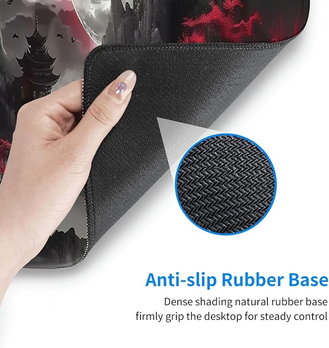 Extended Gaming Mouse Pad, Large Desk Mat XL Anime Mouse Pad Waterproof with Stitched Edges, Non-Slip Desktop Pad for Home and Office, Level Up Your 31.5x11.8 Inch (Night canyon2) - Image 5