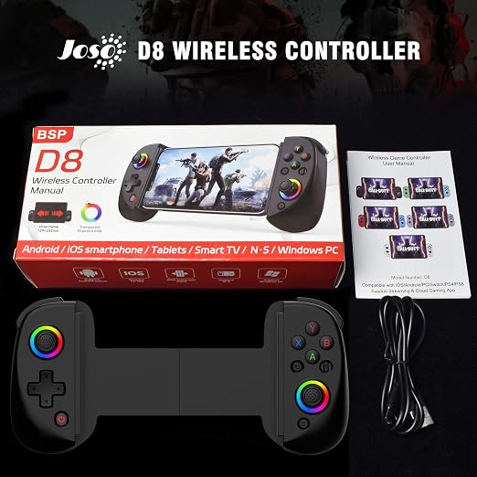 Joso Mobile Gaming Controller for iPhone/iPad/Tablet, Android Wireless Controller with Hall Effects Joysticks, Support PC/Switch, Play Cloud Games/PS Remote Play/COD/Genshin Impact & More - Starry Star White - Image 5