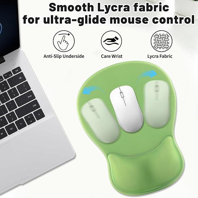Ergonomic Mouse Pad with Wrist Rest - Gel Wrist Support Mousepad with Non-Slip PU Base for Computer, Laptop, Office & Home - Image 2