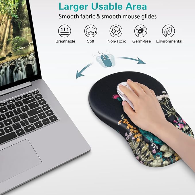 Canjoy Mouse Pad with Wrist Rest, Ergonomic Wrist Support with Massage - Image 5