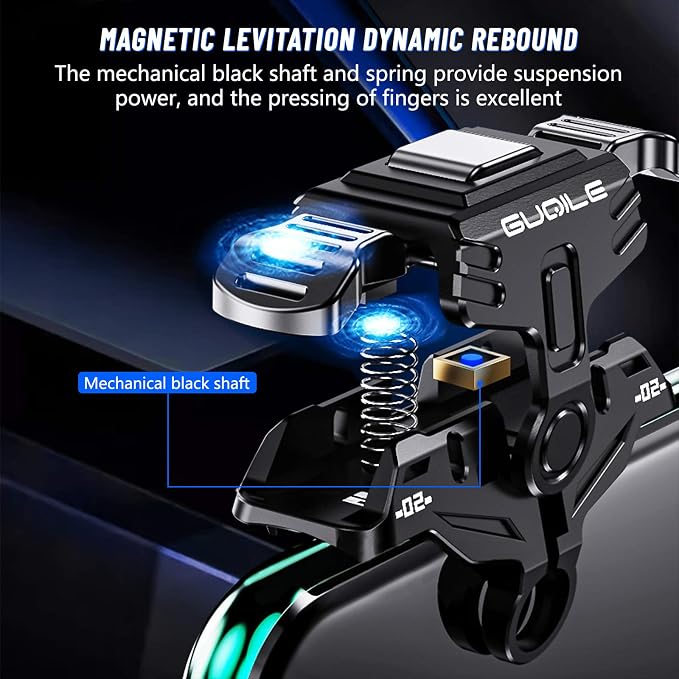 Newseego for PUBG Mobile Game Controller Trigger, Upgrade Version PUBG Mobile Game Trigger Double Sensitive Aim & Shoot Keys Buttons for Rules of Survival/PUBG Triggers for All Smartphone-Black - Image 3