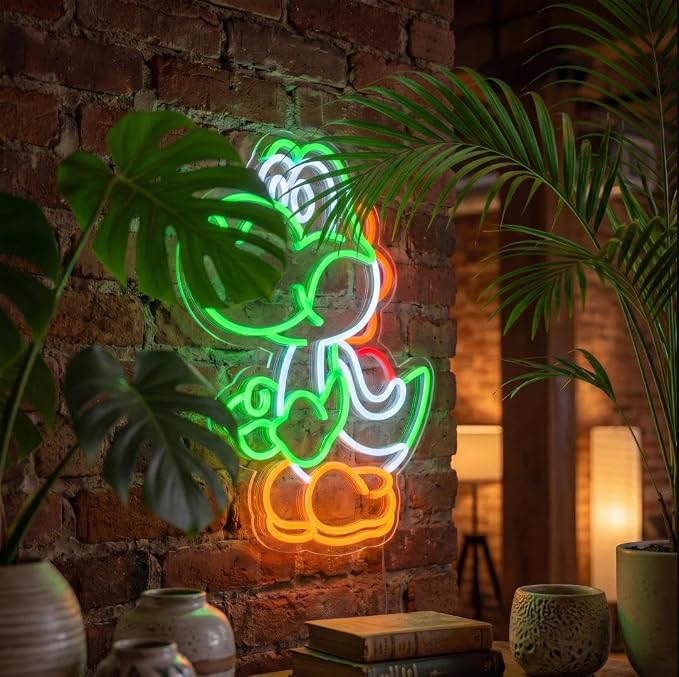 Anime Neon Sign Dinosaurs Neon Sign Dimmable LED Neon Lights for Bedroom Wall Decor Game Room Decor Dinosaur Decor for Kids Boys Man Cave, Gifts for Game Fans by JOSEBRU