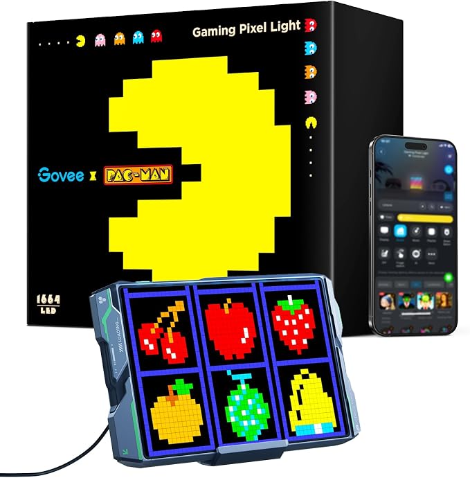 Govee x PAC-MAN Gaming Pixel Light, LED Panel with Real-time Info Display by Unknown