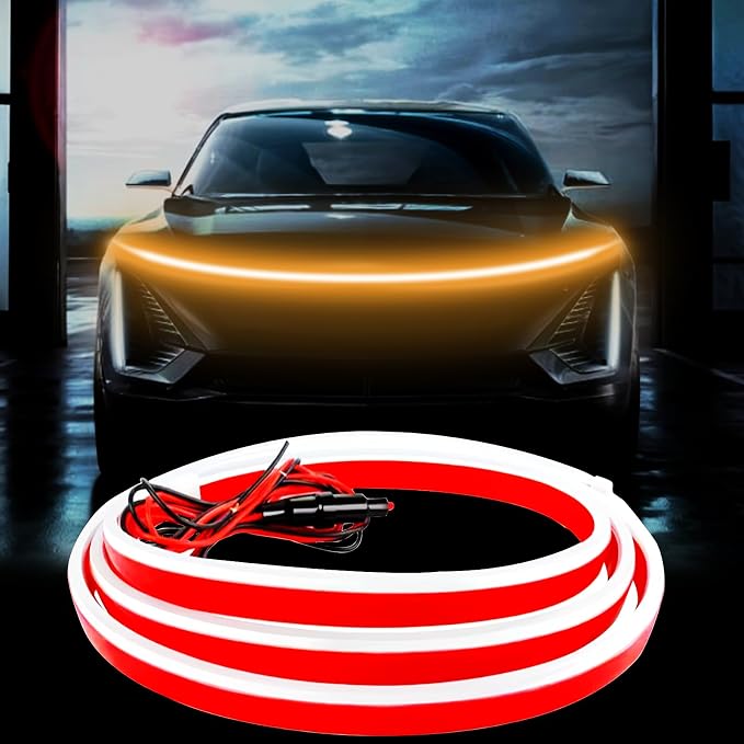 Car LED Hood Light Strip for Cars, SUVs, Trucks, Yellow, 70 Inch by Goodream