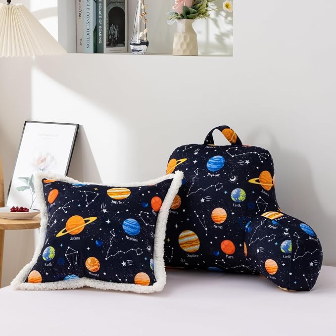 A Nice Night 17" Kids Boys Girls Bed Wedge Pillows with Arms for Sitting - Image 8